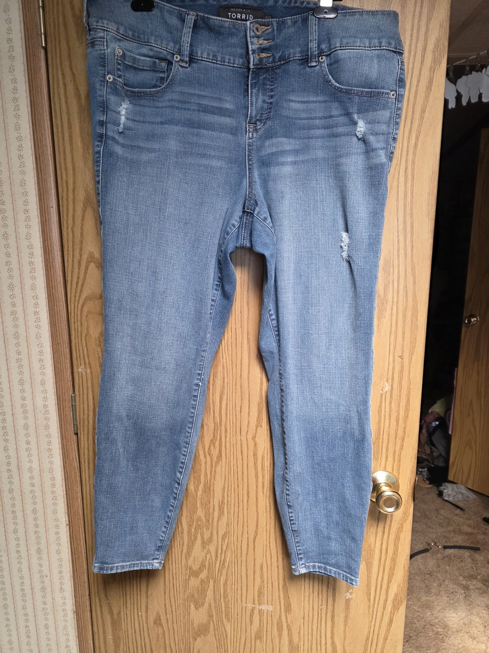 torrid Light Wash Distressed Stretch Jeggings